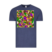 Vintage Denim Mardi Gras jester had and crawfish with leopard pa Vintage Tee - HowdyJamesFarm