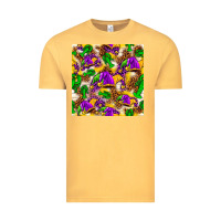 Vintage Mustard Mardi Gras jester had and crawfish with leopard pa Vintage Tee - HowdyJamesFarm