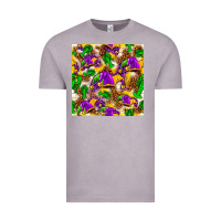 Vintage Zinc Mardi Gras jester had and crawfish with leopard pa Vintage Tee - HowdyJamesFarm