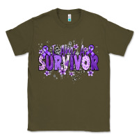 Army Green I am a survivor purple ribbon Classic Tee - NancyCooperArtShop