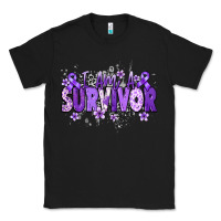 Black I am a survivor purple ribbon Classic Tee - NancyCooperArtShop