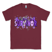 Burgundy I am a survivor purple ribbon Classic Tee - NancyCooperArtShop