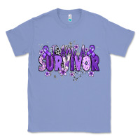 Colony Blue I am a survivor purple ribbon Classic Tee - NancyCooperArtShop