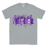 Heather Grey I am a survivor purple ribbon Classic Tee - NancyCooperArtShop