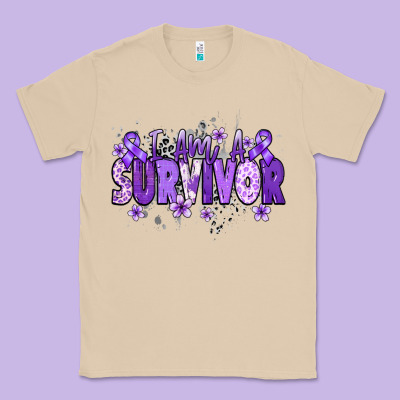 I Am A Survivor Purple Ribbon Classic Tee Designed By Nancycooperartshop