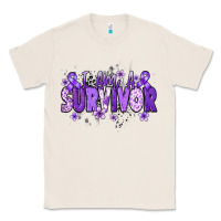 Natural I am a survivor purple ribbon Classic Tee - NancyCooperArtShop