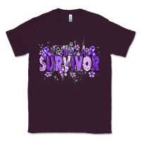Plum I am a survivor purple ribbon Classic Tee - NancyCooperArtShop