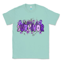 Seafoam I am a survivor purple ribbon Classic Tee - NancyCooperArtShop