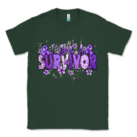 Sports Green I am a survivor purple ribbon Classic Tee - NancyCooperArtShop