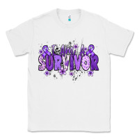 White I am a survivor purple ribbon Classic Tee - NancyCooperArtShop