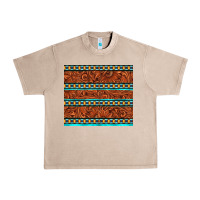 French Oak tooled leather and aztec Urban Heavy Tee - TumblerDesignByShophia