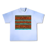 Grape Ice tooled leather and aztec Urban Heavy Tee - TumblerDesignByShophia