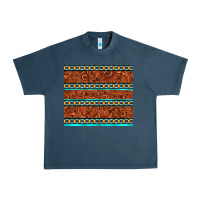 Midnight Navy tooled leather and aztec Urban Heavy Tee - TumblerDesignByShophia