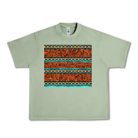 Oil Green tooled leather and aztec Urban Heavy Tee - TumblerDesignByShophia
