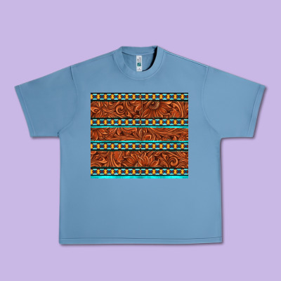 Tooled Leather And Aztec Urban Heavy Tee Designed By Tumblerdesignbyshophia