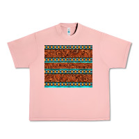 Salmon tooled leather and aztec Urban Heavy Tee - TumblerDesignByShophia