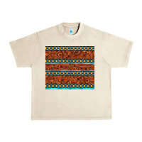 Sandshell tooled leather and aztec Urban Heavy Tee - TumblerDesignByShophia