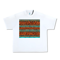 White tooled leather and aztec Urban Heavy Tee - TumblerDesignByShophia