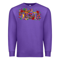 Purple fieasta with sombrero rose and pepper Premium Sweatshirt - Artiststas