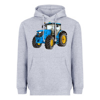 Heather Grey western farm tractor blue Heavyweight Hoodie - Artiststas
