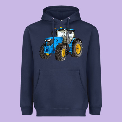 Western Farm Tractor Blue Heavyweight Hoodie Designed By Artiststas