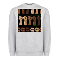 Heather Grey melanin rised fist seamless pattern Heavyweight Sweatshirt - BundleAndBundleShop