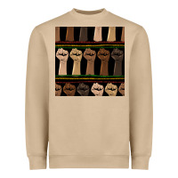 Melanin Rised Fist Seamless Pattern Heavyweight Sweatshirt | Teevron