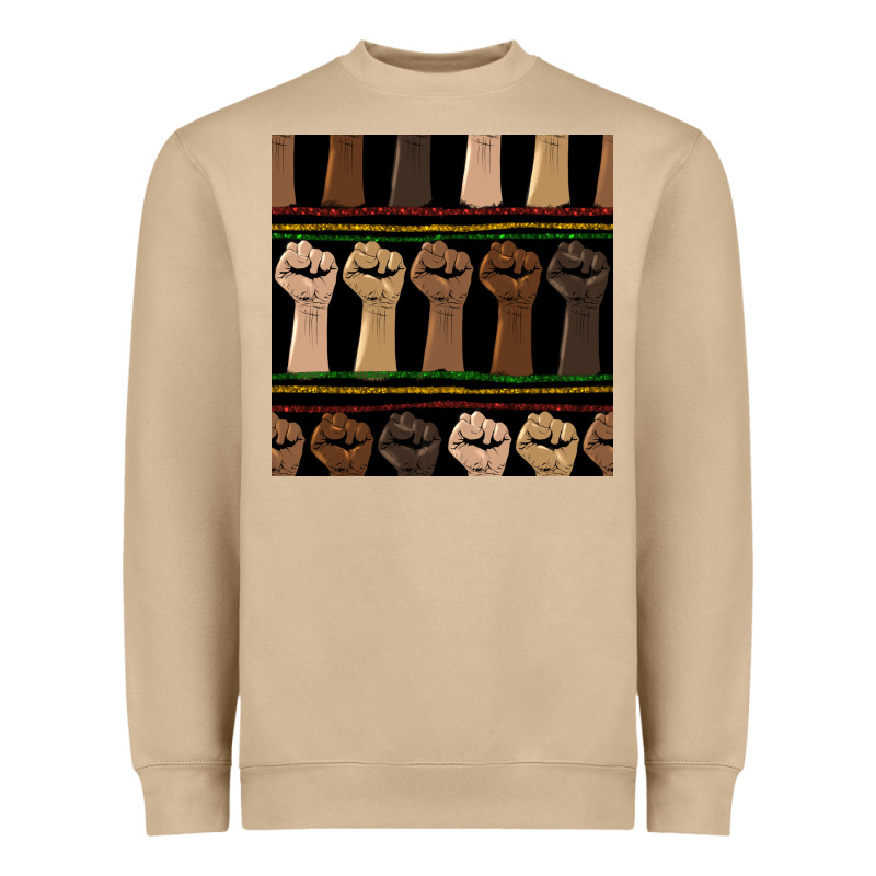 Melanin Rised Fist Seamless Pattern Heavyweight Sweatshirt by BundleAndBundleShop | Teevron