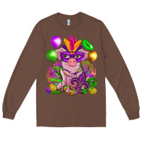 Chestnut Mardi Gras Pig Long Sleeve Tee - HowdyJamesFarm