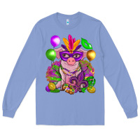 Colony Blue Mardi Gras Pig Long Sleeve Tee - HowdyJamesFarm