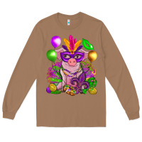 Toasted Coconut Mardi Gras Pig Long Sleeve Tee - HowdyJamesFarm