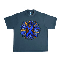Midnight Navy Colon Cancer Awareness sunflower Urban Heavy Tee - RanaPortraitStore