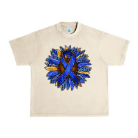 Sandshell Colon Cancer Awareness sunflower Urban Heavy Tee - RanaPortraitStore
