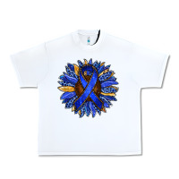 Colon Cancer Awareness Sunflower Urban Heavy Tee | Teevron