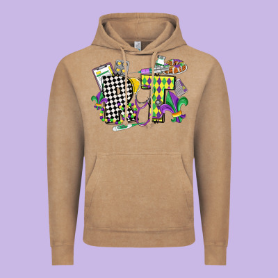 Respiratory Therapist Mardi Gras Vintage Hoodie Designed By Cowgirlartshop