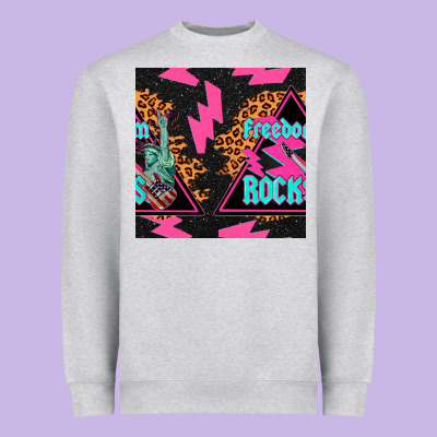 Freedom Rocks Seamless Pattern Heavyweight Sweatshirt Designed By Bundleandbundleshop