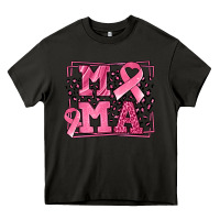 Asphalt Breast Cancer Awareness mama ribbon Heavy Core Tee - LillyAllenDesigns