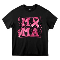 Black Breast Cancer Awareness mama ribbon Heavy Core Tee - LillyAllenDesigns