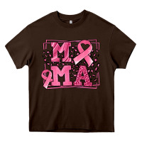 Chocolate Brown Breast Cancer Awareness mama ribbon Heavy Core Tee - LillyAllenDesigns