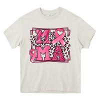 Cream Breast Cancer Awareness mama ribbon Heavy Core Tee - LillyAllenDesigns