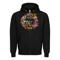 Black blessed mini Zipper Hoodie - SublimationCraftShop