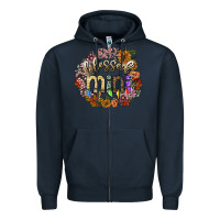 Navy blessed mini Zipper Hoodie - SublimationCraftShop