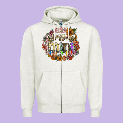 Blessed Mini Zipper Hoodie Designed By Sublimationcraftshop