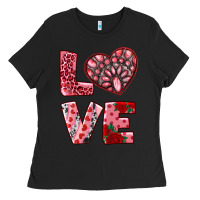 Black love  with pink gemstone Ladies Tee - RanaPortraitStore