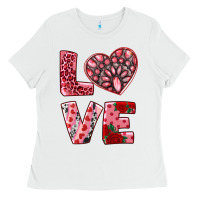 White love  with pink gemstone Ladies Tee - RanaPortraitStore