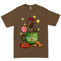 Cacao Christmas coffee cup with Labrador Premium Tee - RanaPortraitStore