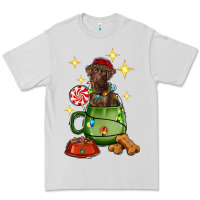 Dove Grey Christmas coffee cup with Labrador Premium Tee - RanaPortraitStore