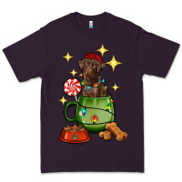 Plum Christmas coffee cup with Labrador Premium Tee - RanaPortraitStore