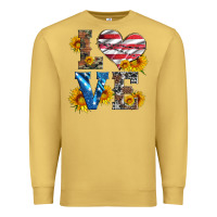 Antique Gold love with sunflowers and usa flag Premium Sweatshirt - Artiststas