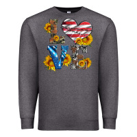 Charcoal Heather love with sunflowers and usa flag Premium Sweatshirt - Artiststas
